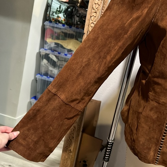 Vintage Venus Leather for Wilson Leather Stitched Brown Suede Jacket - Picture 5 of 11